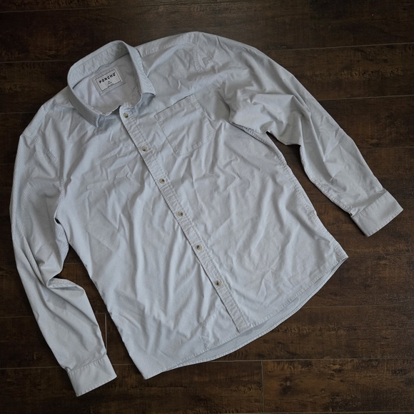 Poncho Other - PONCHO Ultra-Lite Slim Fit The Frog Leg Shirt Turf Green Microcheck Size XL